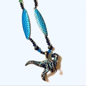 Handmade Everybody Walk The Dinosaur Statement Necklace